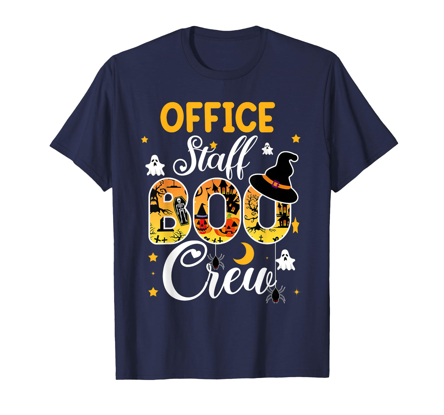 Office Staff Boo Crew Funny Halloween Matching Costume T-Shirt