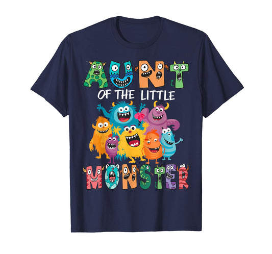 Aunt Of The Little Monster Kids 1St Birthday Party T-Shirt