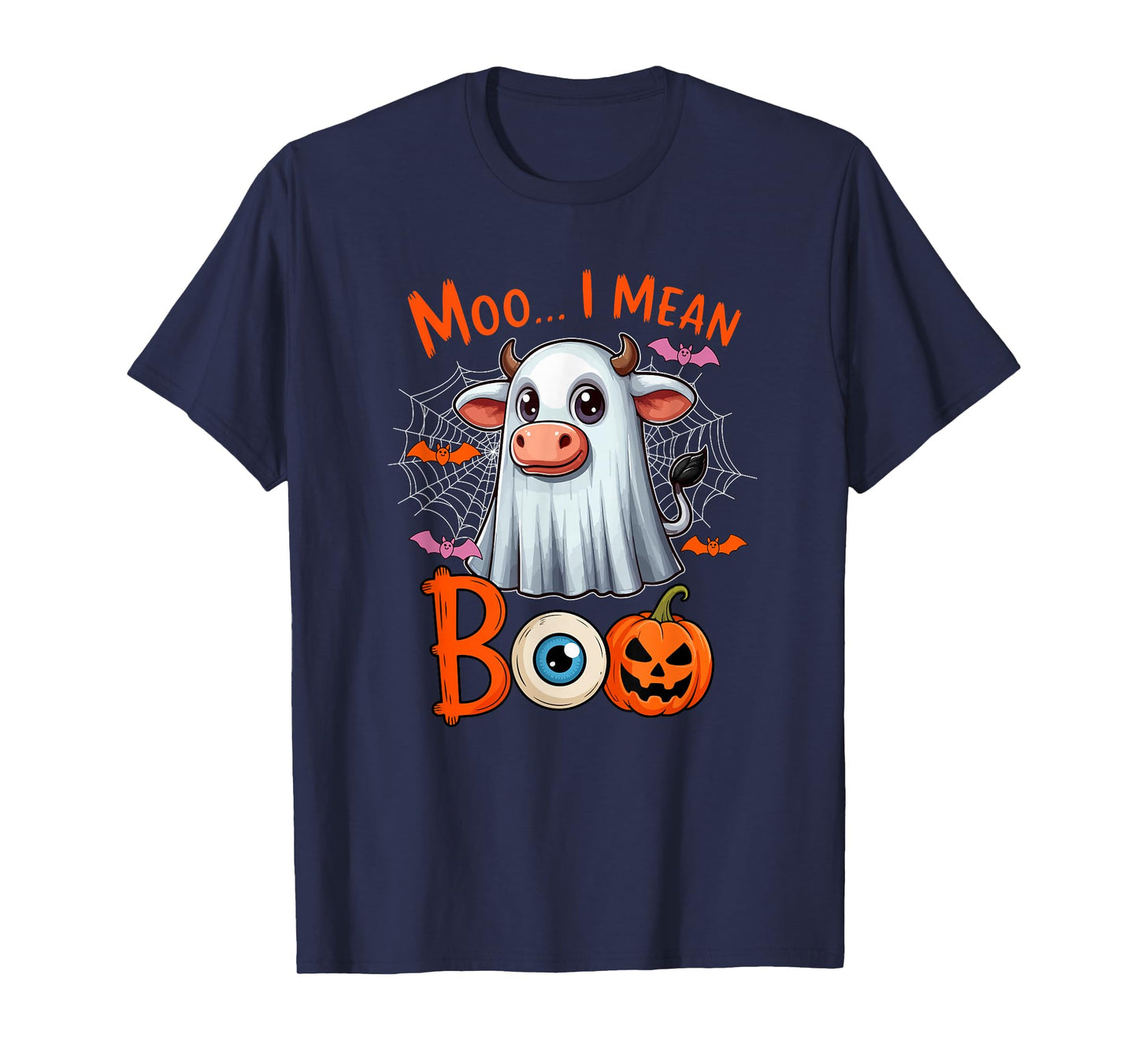 Moo... I Mean Boo Halloween Farmer Cow Cosplay Boo Ghost T-Shirt
