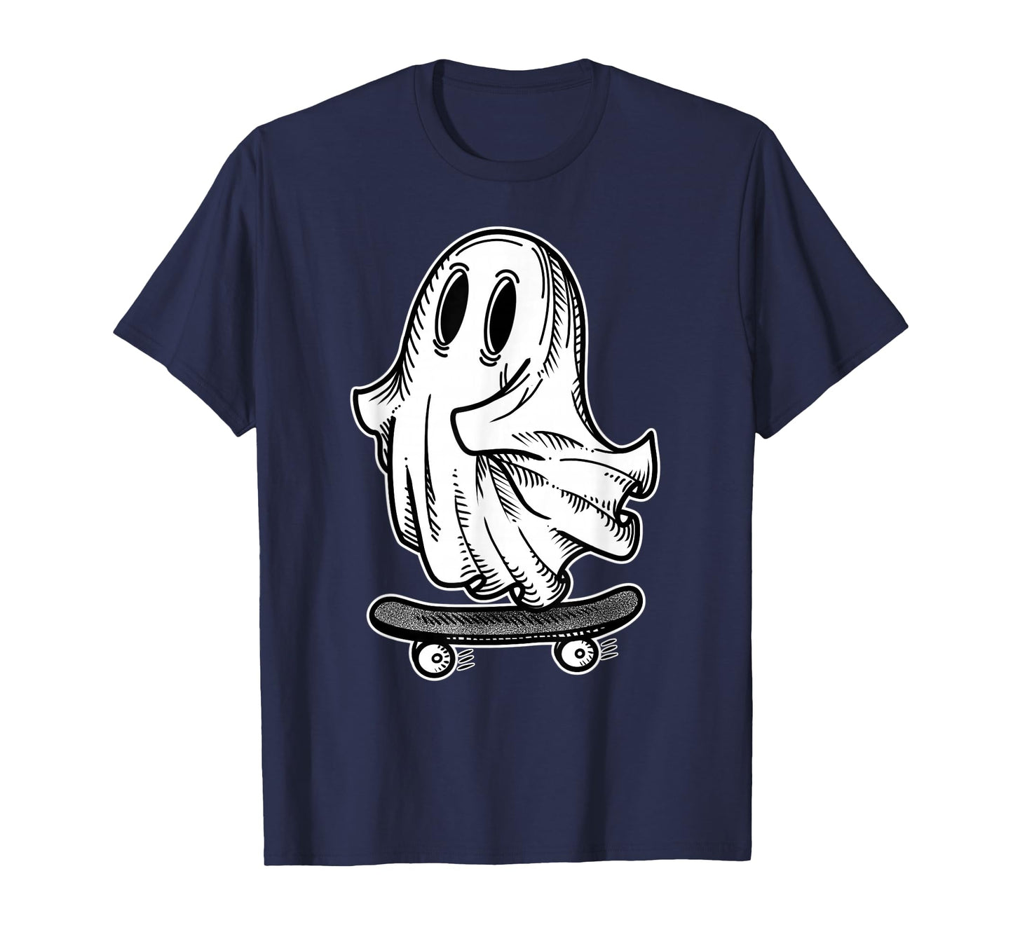 Ghost Skateboarder Blackwork T-Shirt