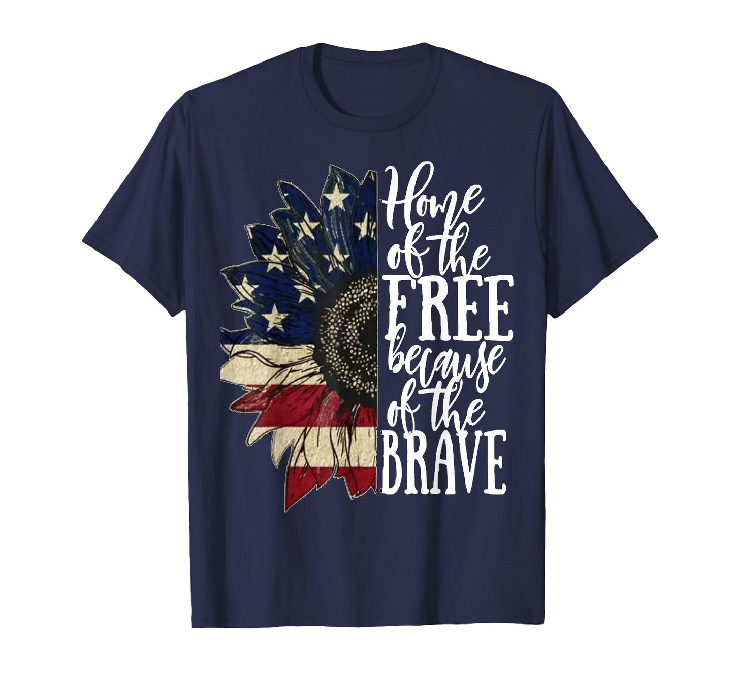 American Flag Patriot home of the free because of the brave T-Shirt