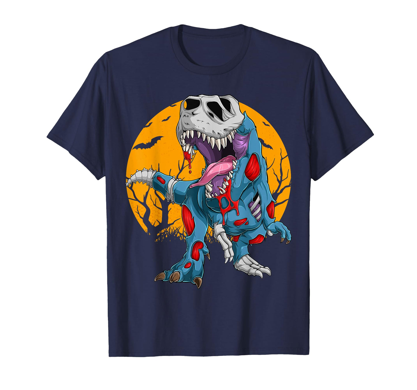 Zombie Saurus Halloween Costume Zombie Dinosaur T Rex Boys T-Shirt
