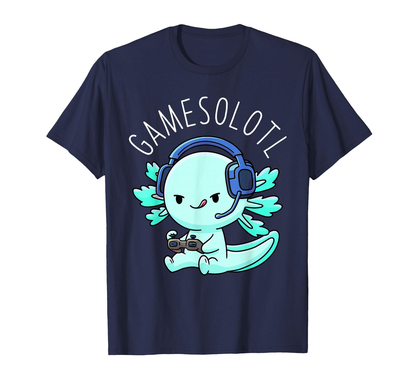 Otaku Lifestyle Threads Shirt Co. Gamesolotl Axolotl Gamer Anime Gifts Kawaii Boys Girls T-Shirt, Black
