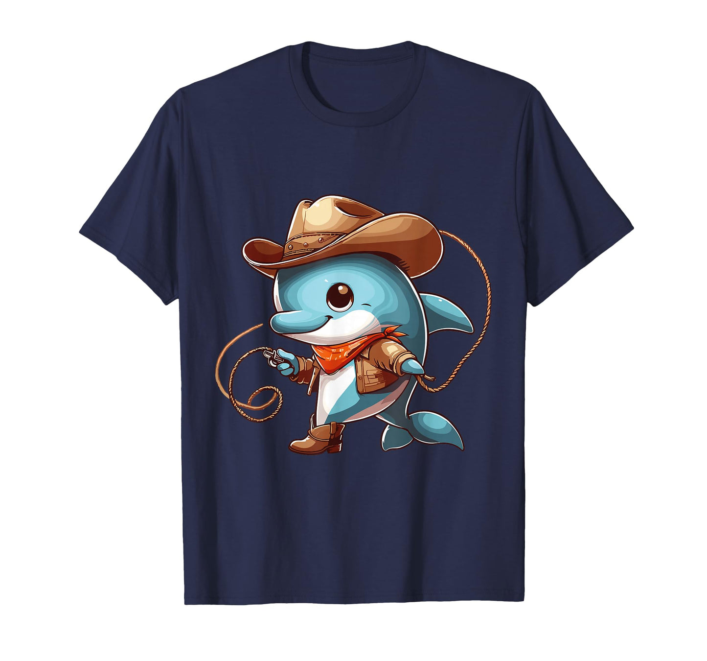 Western Rodeo Cowboy Outfit Hat Dolphin Texas Animals T-Shirt