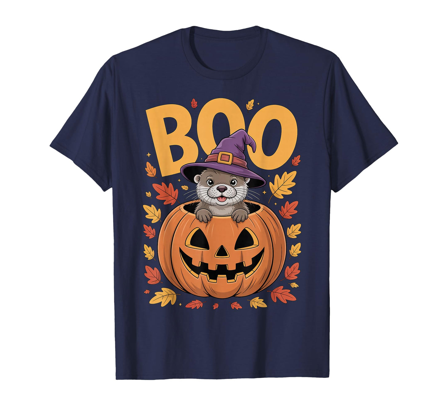 Otter Costume on Pumpkin Halloween Otter T-Shirt