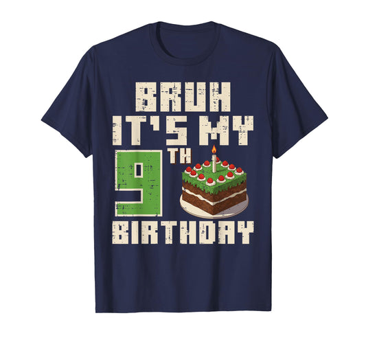 9th Birthday Pixel Gaming 9 Year Old Gamer Bday Boys Kids T-Shirt