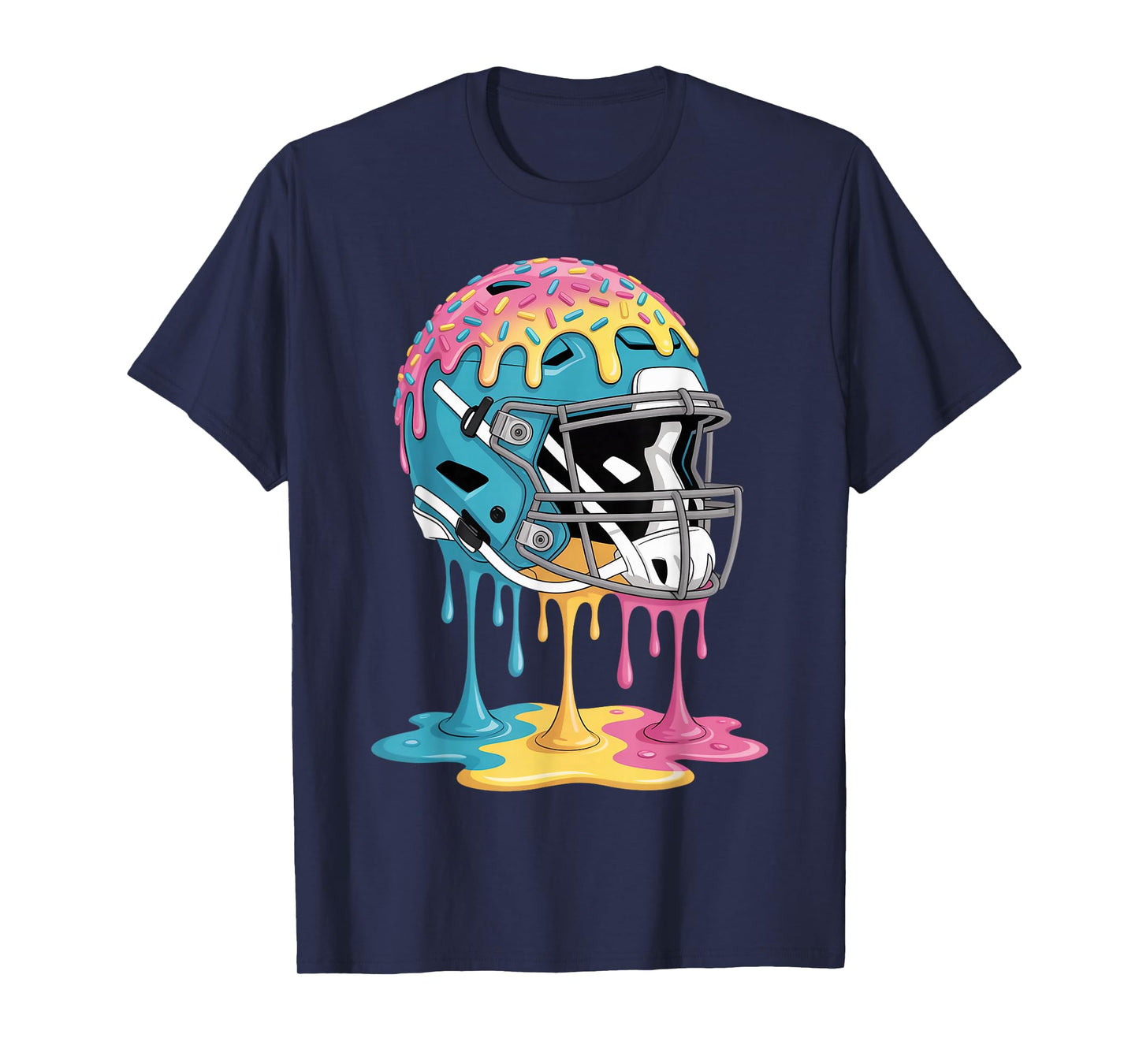 Ice Cream Drip Men Women Game American Football Helmet Drip T-Shirt