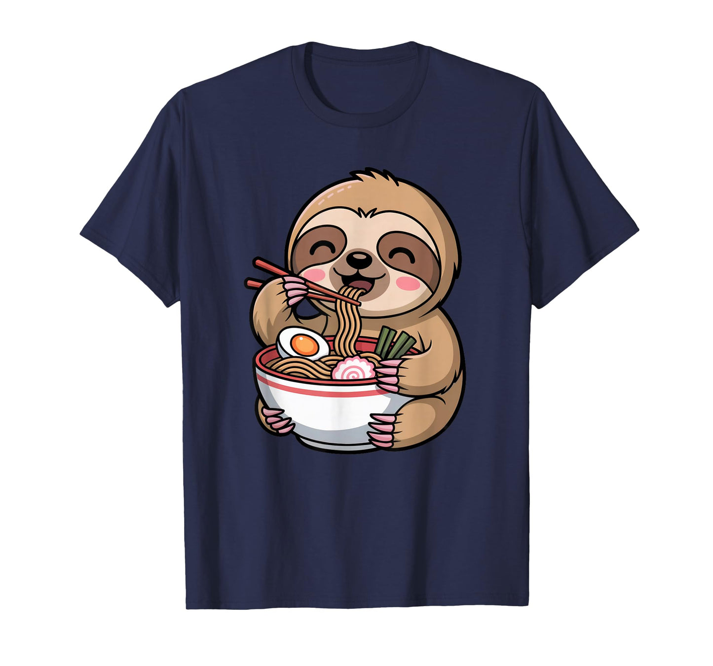 Cute Sloth Eating Ramen Noodles Anime Kawaii Gift T-Shirt