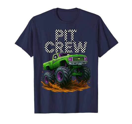 Monster Truck Pit Crew Family Matching Birthday Party T-Shirt