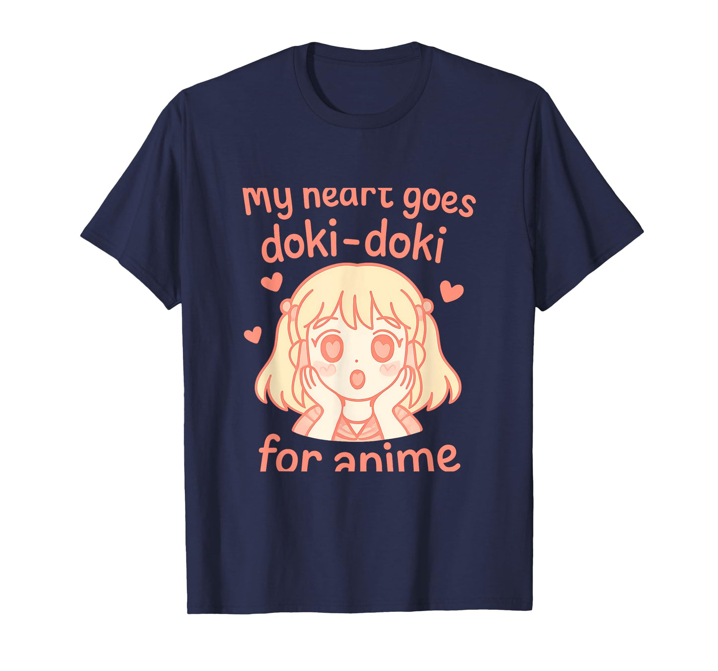 My Heart Goes Doki Doki Anime Girl Kawaii Design T-Shirt