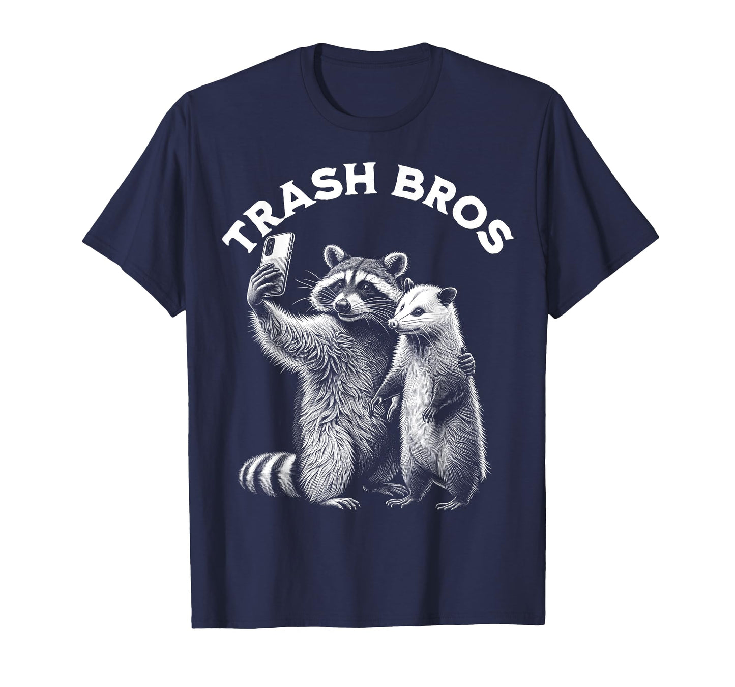 Opossum Racoon Trash Bros Selfie Funny Meme Possum Graphic T-Shirt