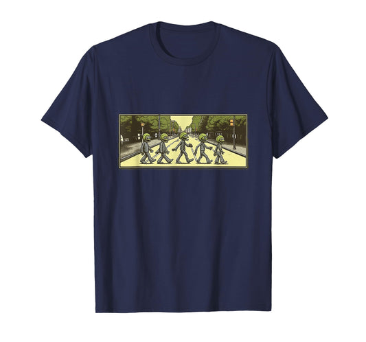 5 Aliens Crossing Abby Road T-Shirt