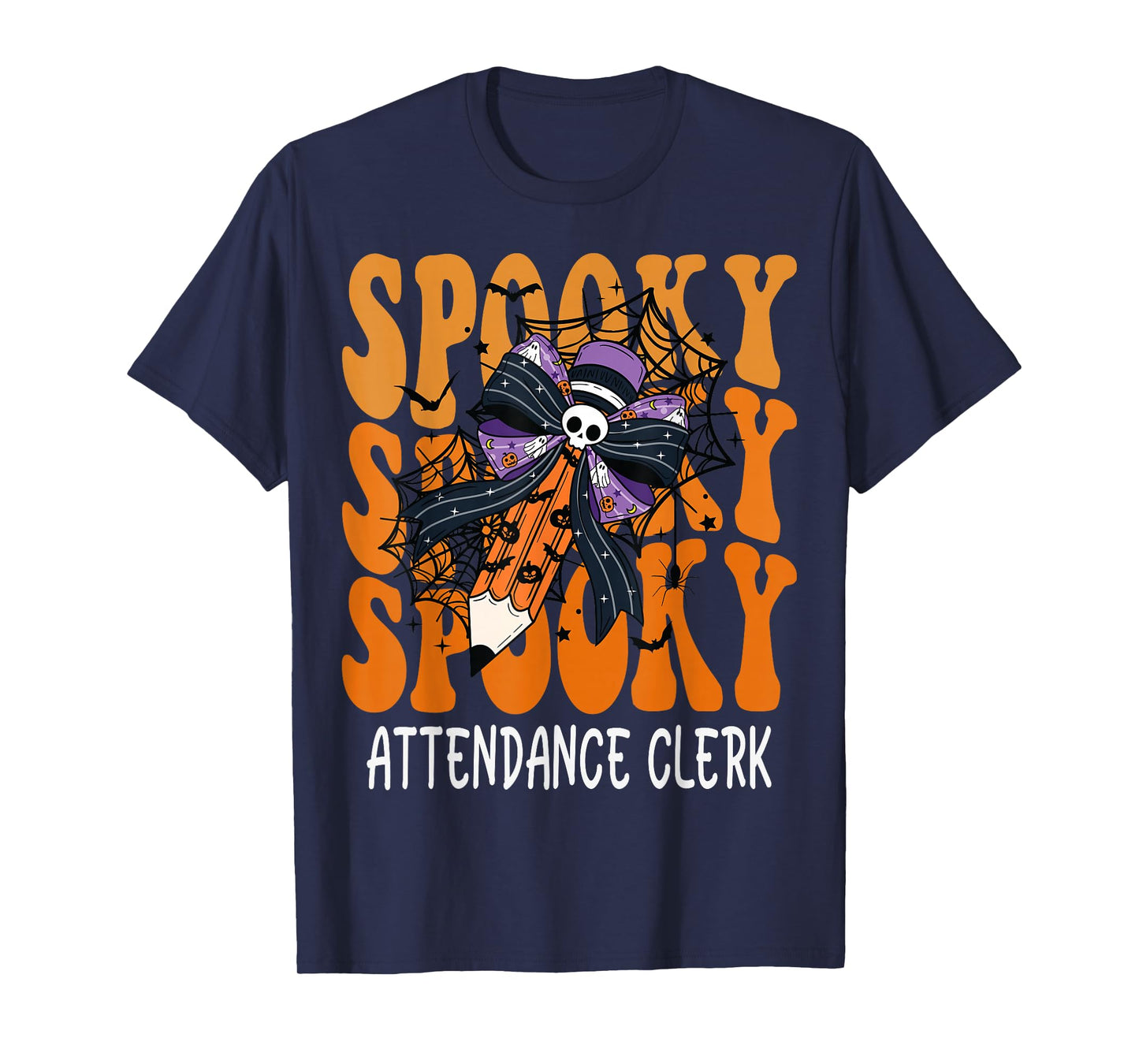 Spooky Attendance Clerk Halloween School T-Shirt