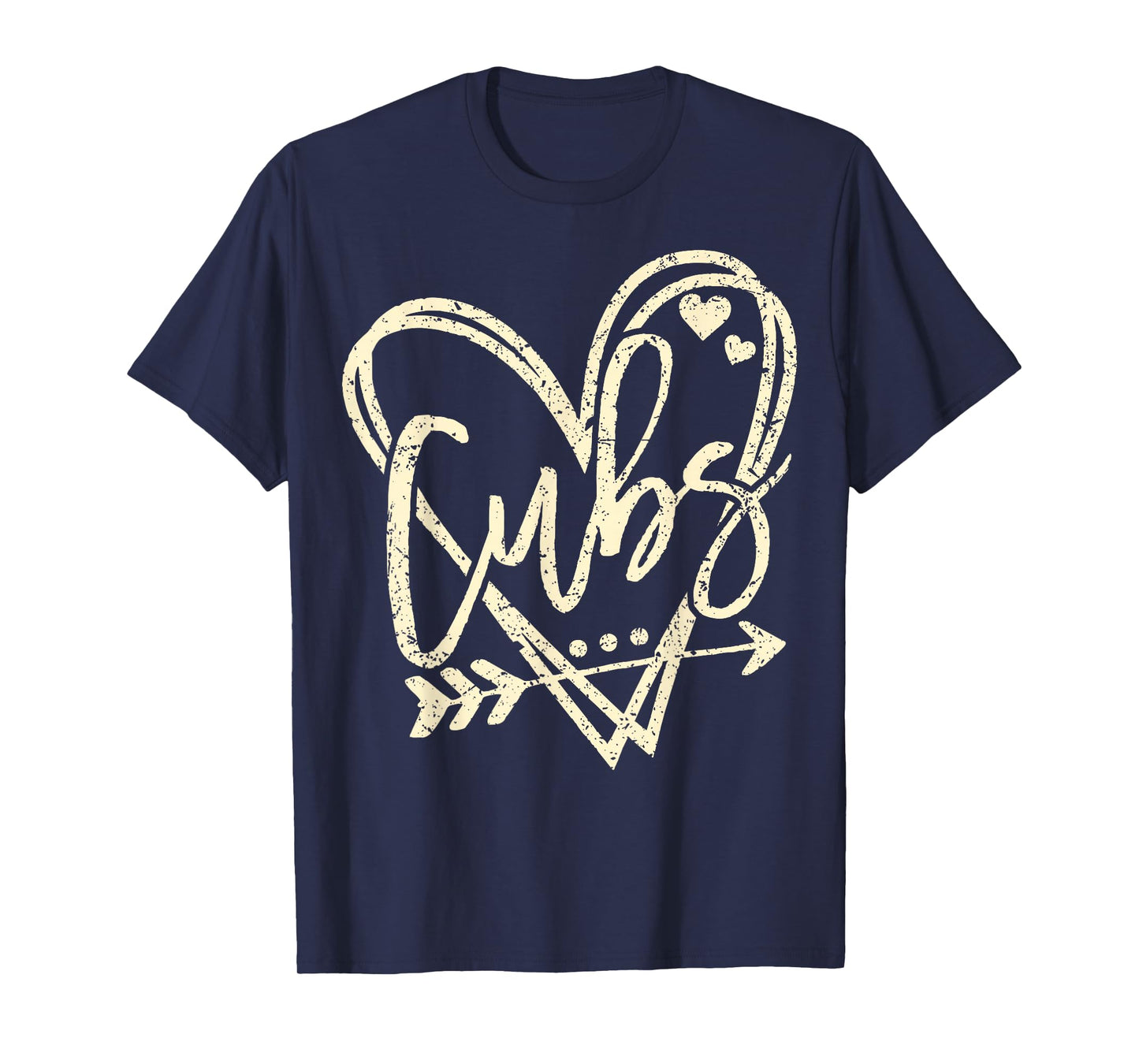 Vintage Distressed Cubs Heart Gift for Men Women Kids T-Shirt