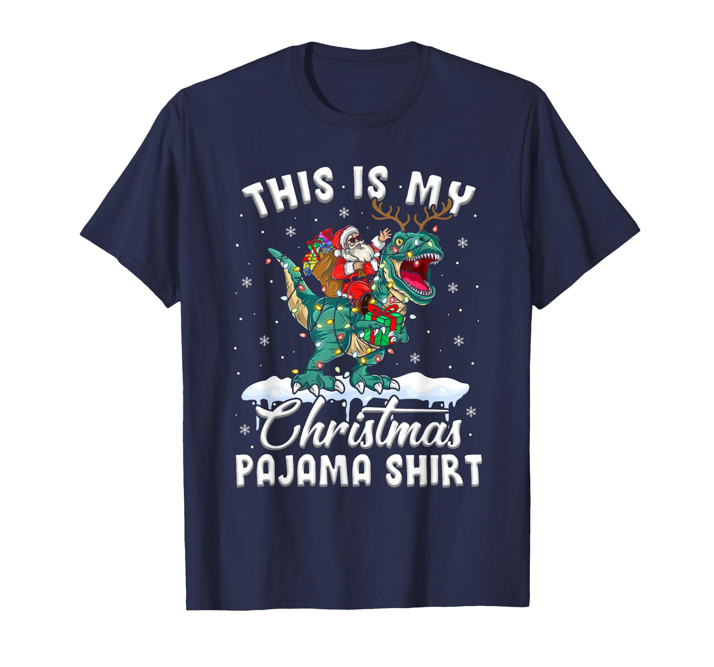This Is My Christmas Pajama Shirt T-Rex Dinosaur Christmas T-Shirt