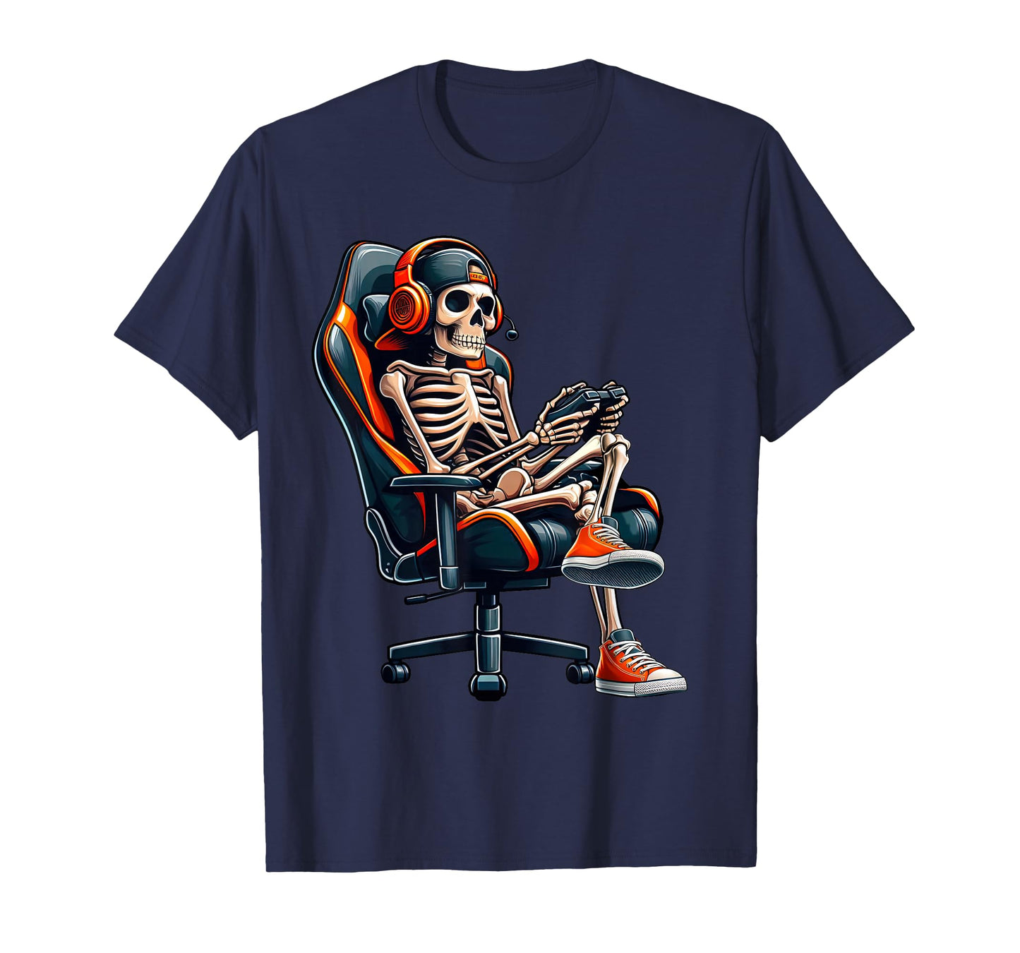 Halloween Shirts Skeleton Gamer Video Gaming Boys Men Kids T-Shirt