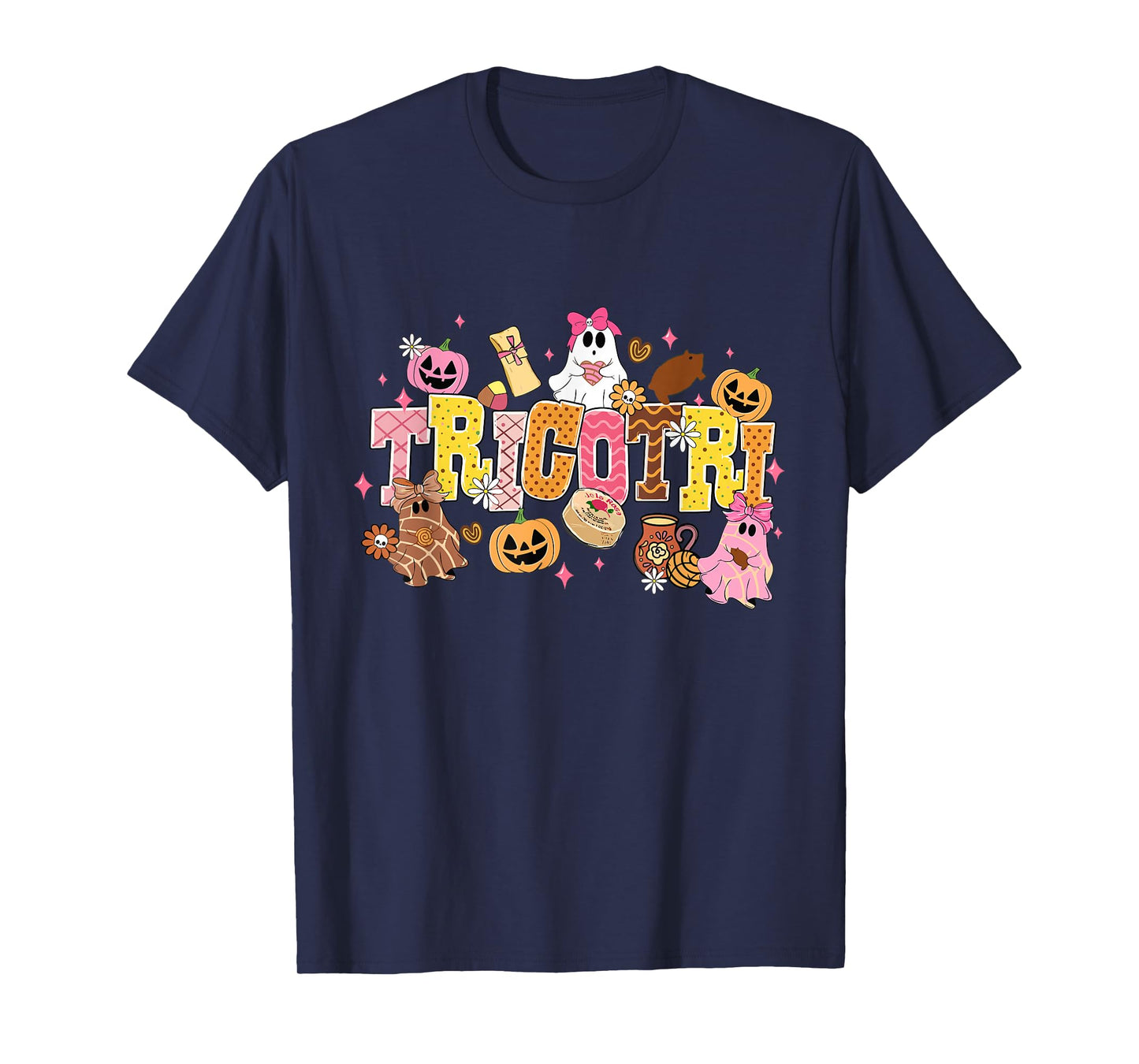 Coquette Floral Ghost TricoTri Halloween Ghost Pumpkin Women T-Shirt
