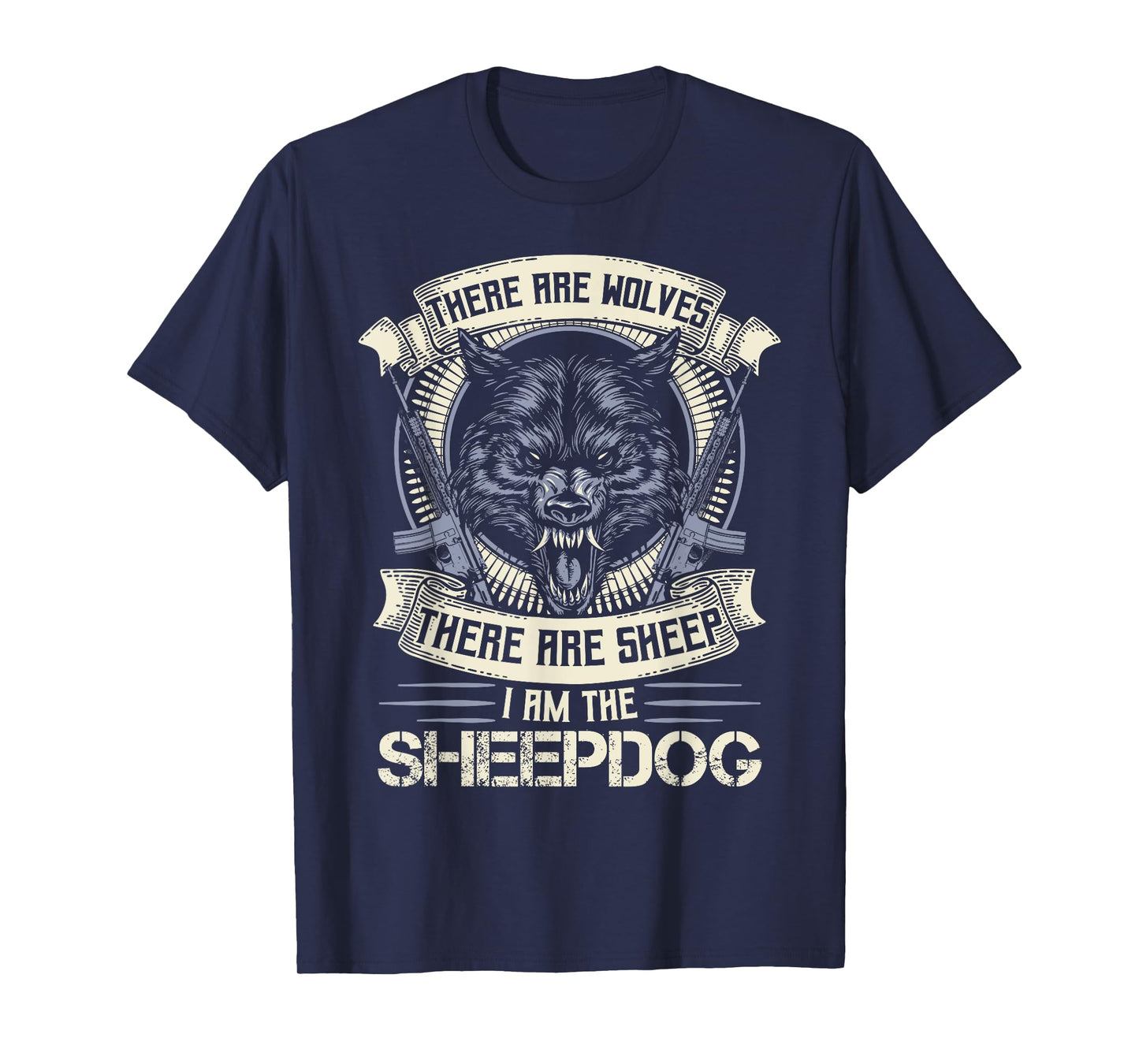 Wolf Biker Shirt Motorcycle I Am The Sheepdog Police