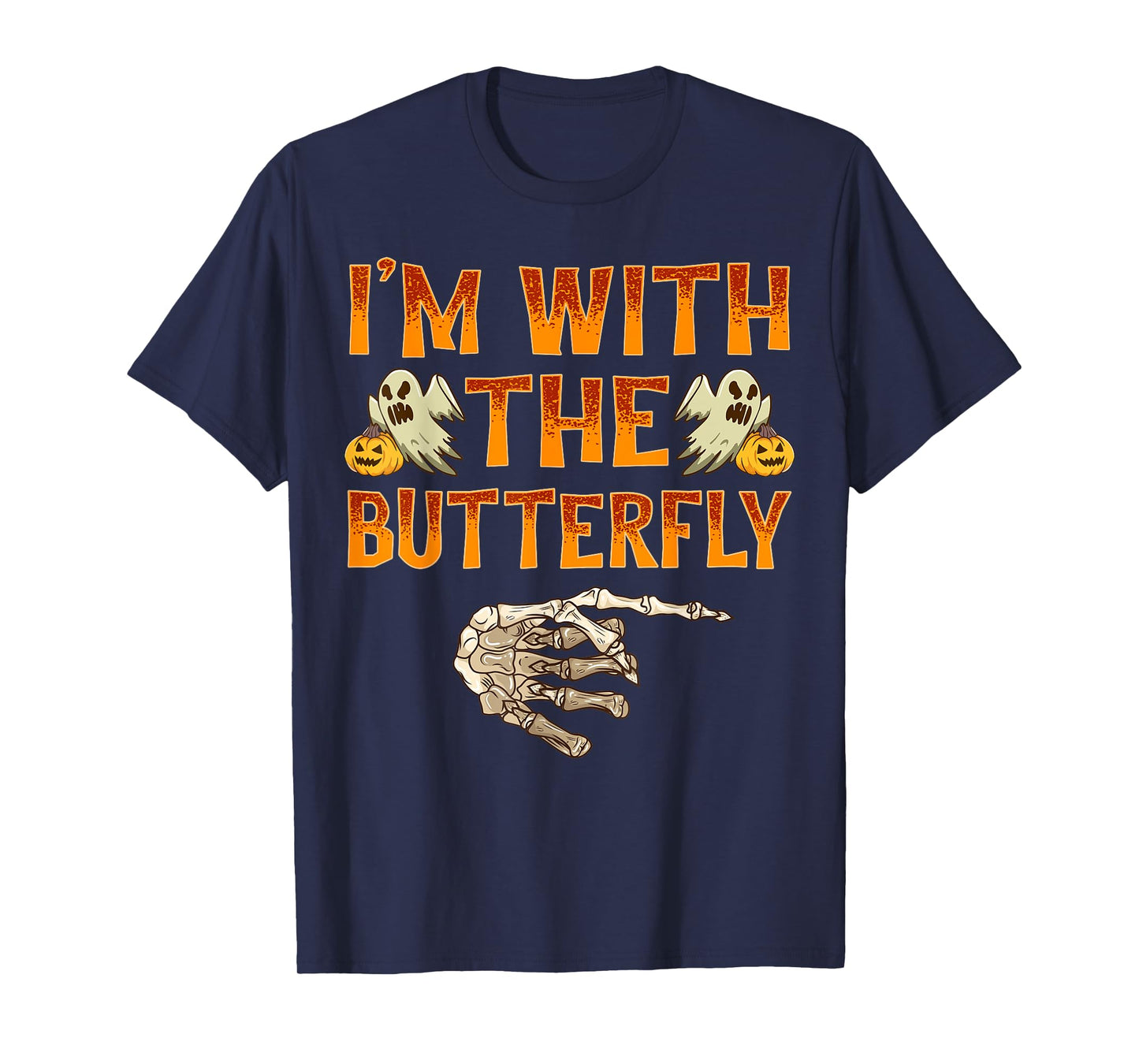 I'm With The Butterfly Costume Funny Halloween Couple T-Shirt