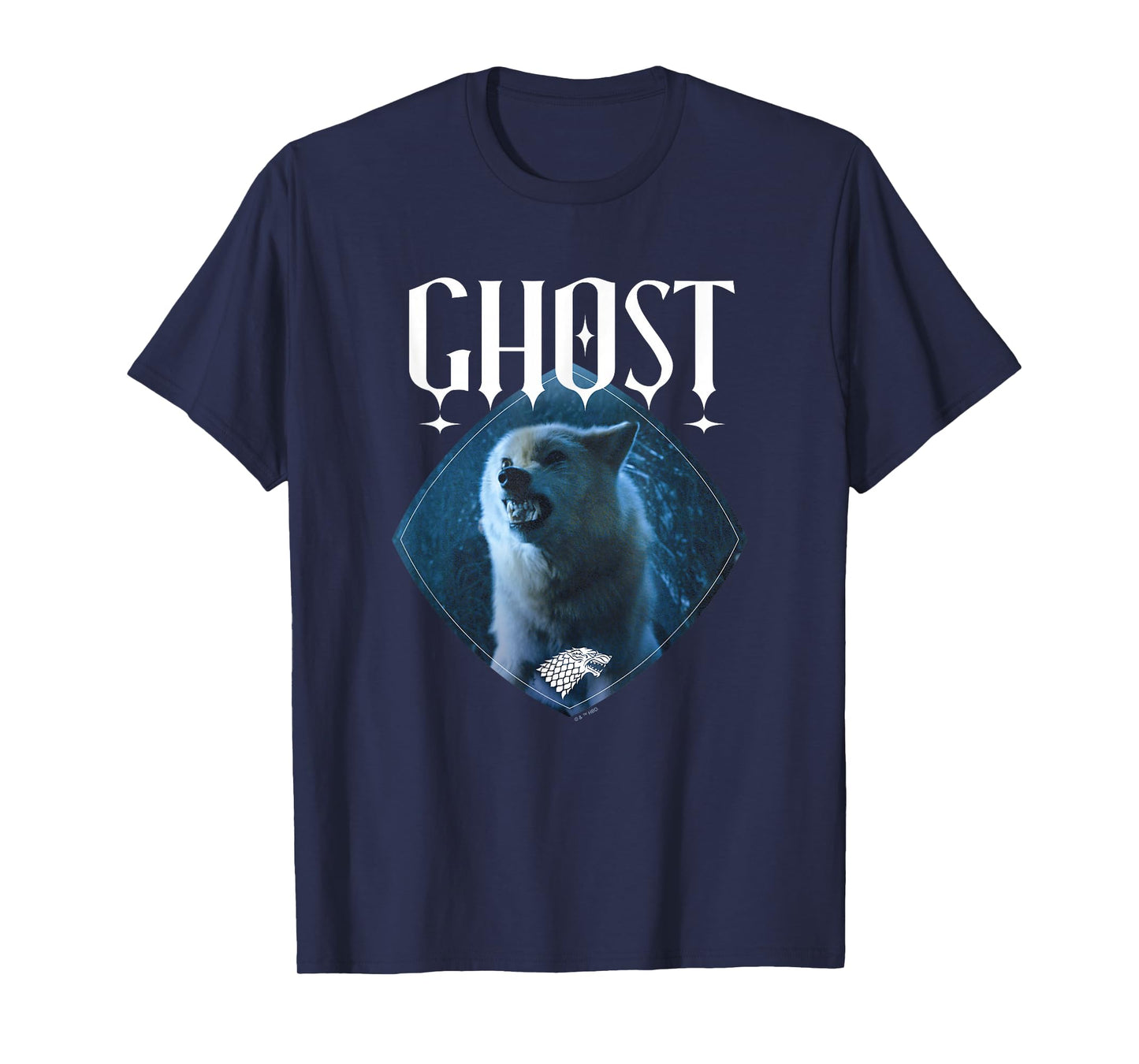 Game Of Thrones Ghost Stark Direwolf Center Portrait Badge T-Shirt