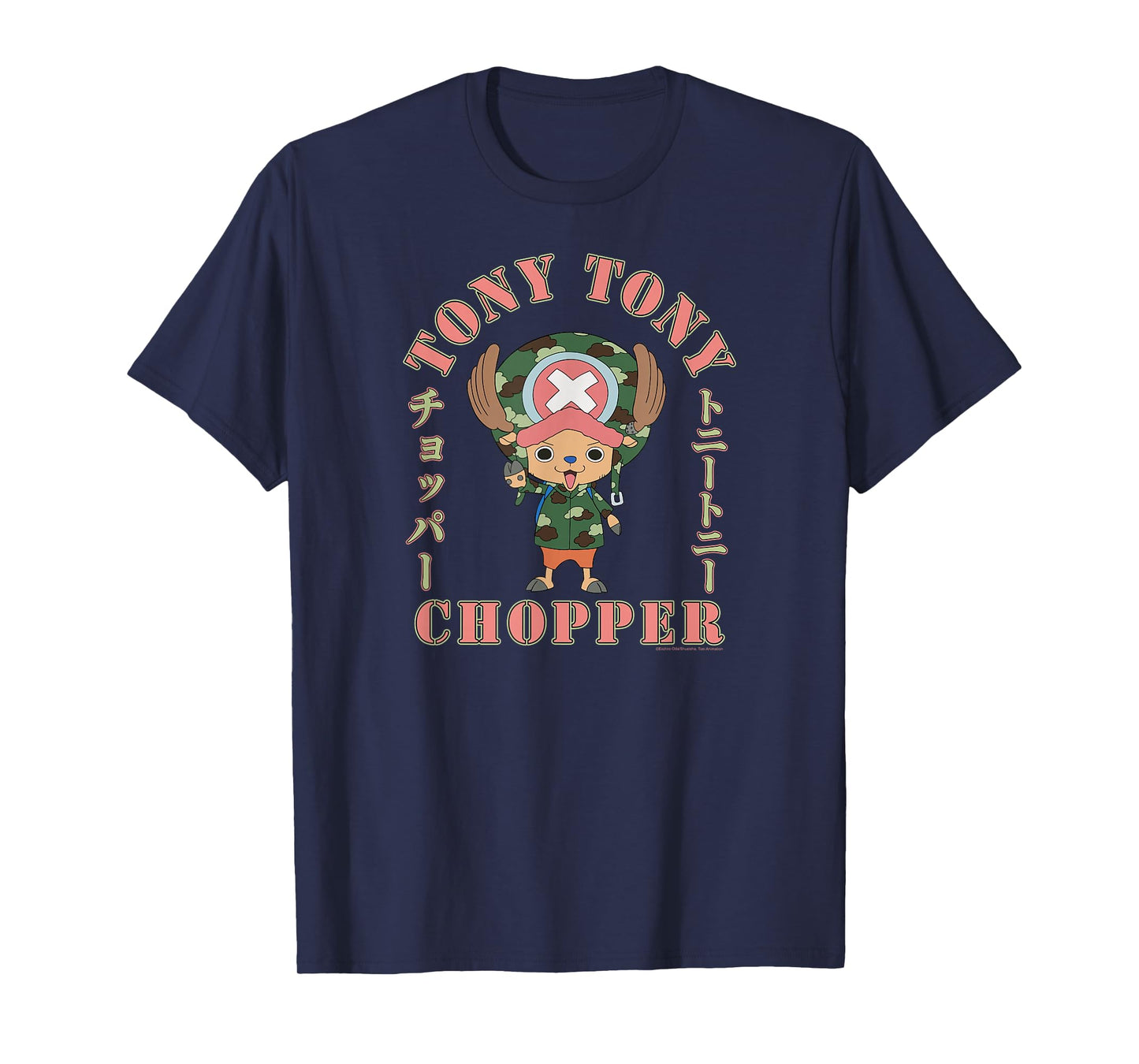 One Piece Anime Tony Tony Chopper Camo Arched Kanji T-Shirt