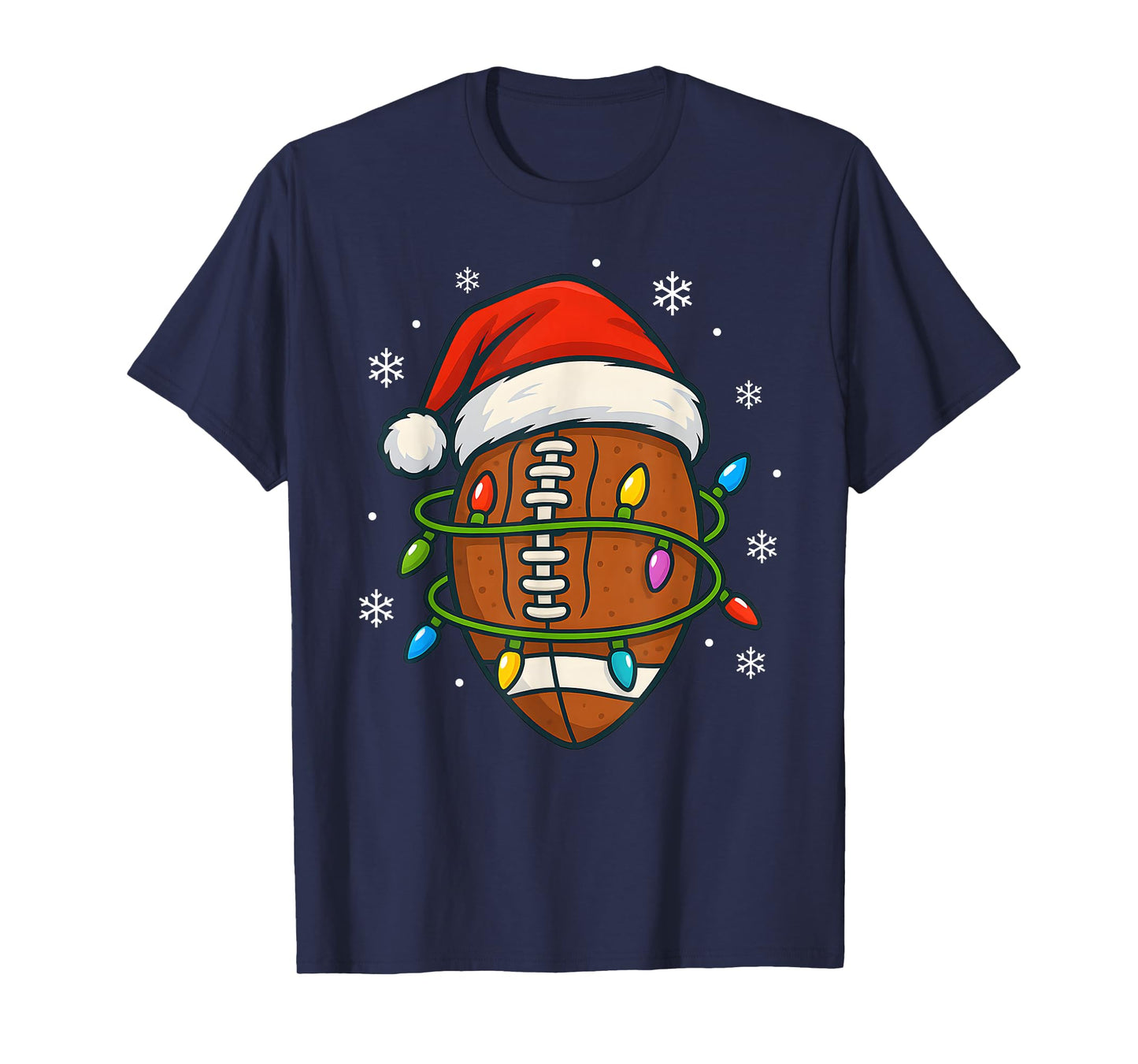 American Football Christmas Santa Men Boy Kids T-Shirt