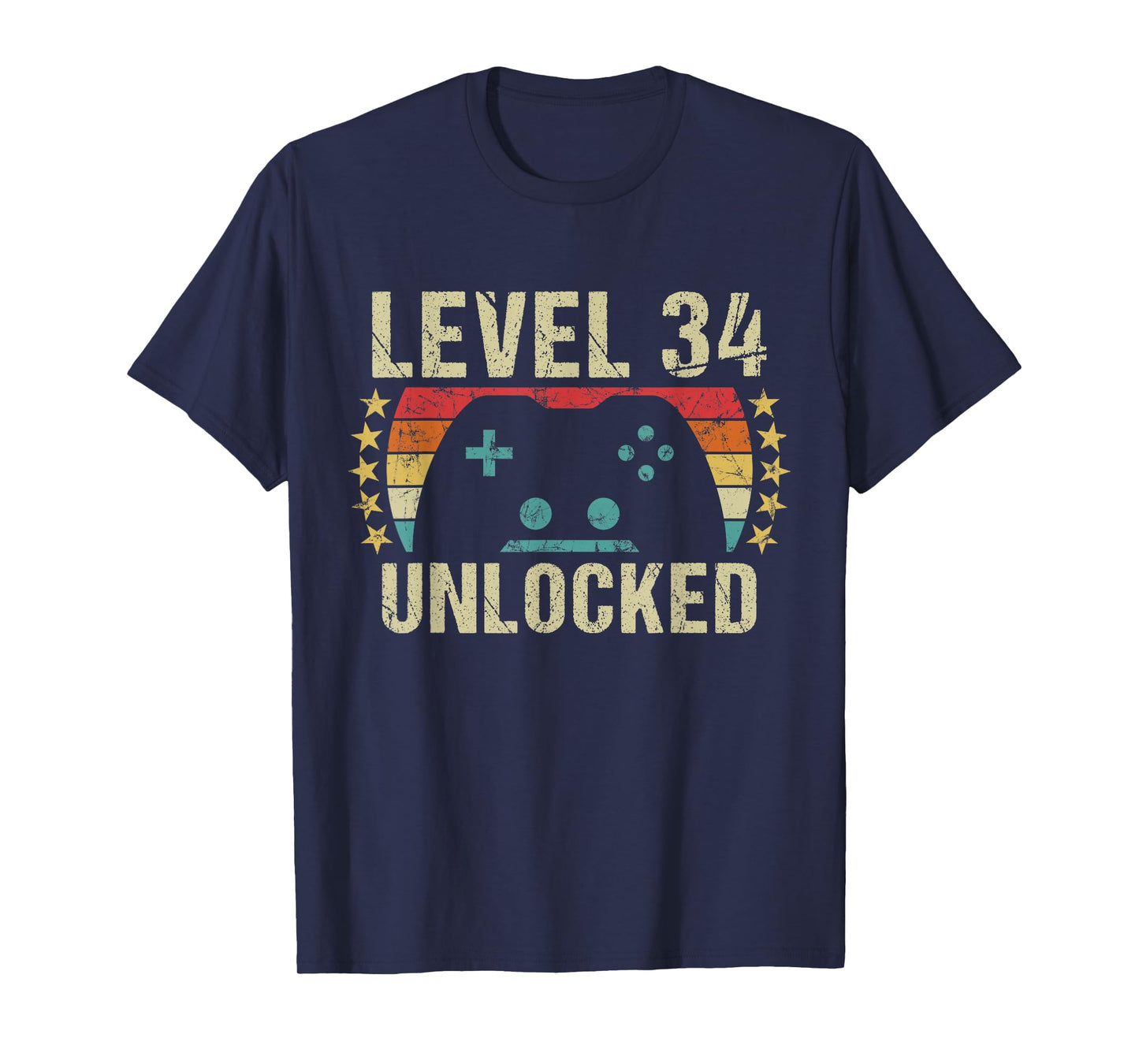 Gaming Vintage 34th Birthday Gift 34 Year Old Boy Girl Gamer T-Shirt