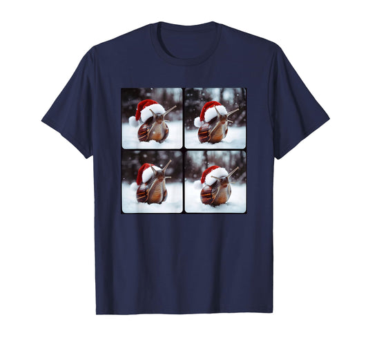 Funny Gastropod Christmas Snail Santa T-Shirt