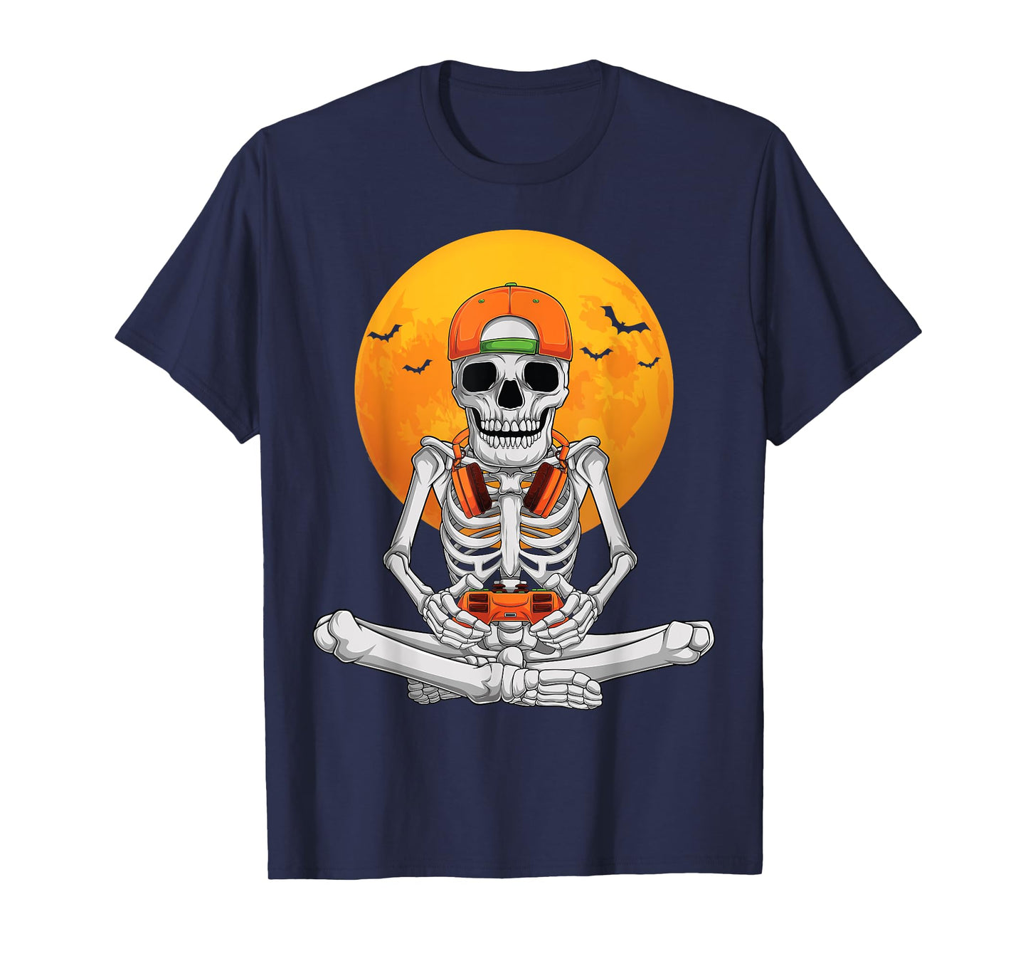 Halloween skeleton gamer video gaming boys men kids teens T-Shirt