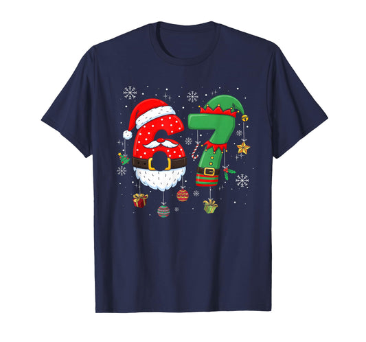 67 Christmas 6 7 Meme Pajamas Holiday Gen Alpha Slang T-Shirt