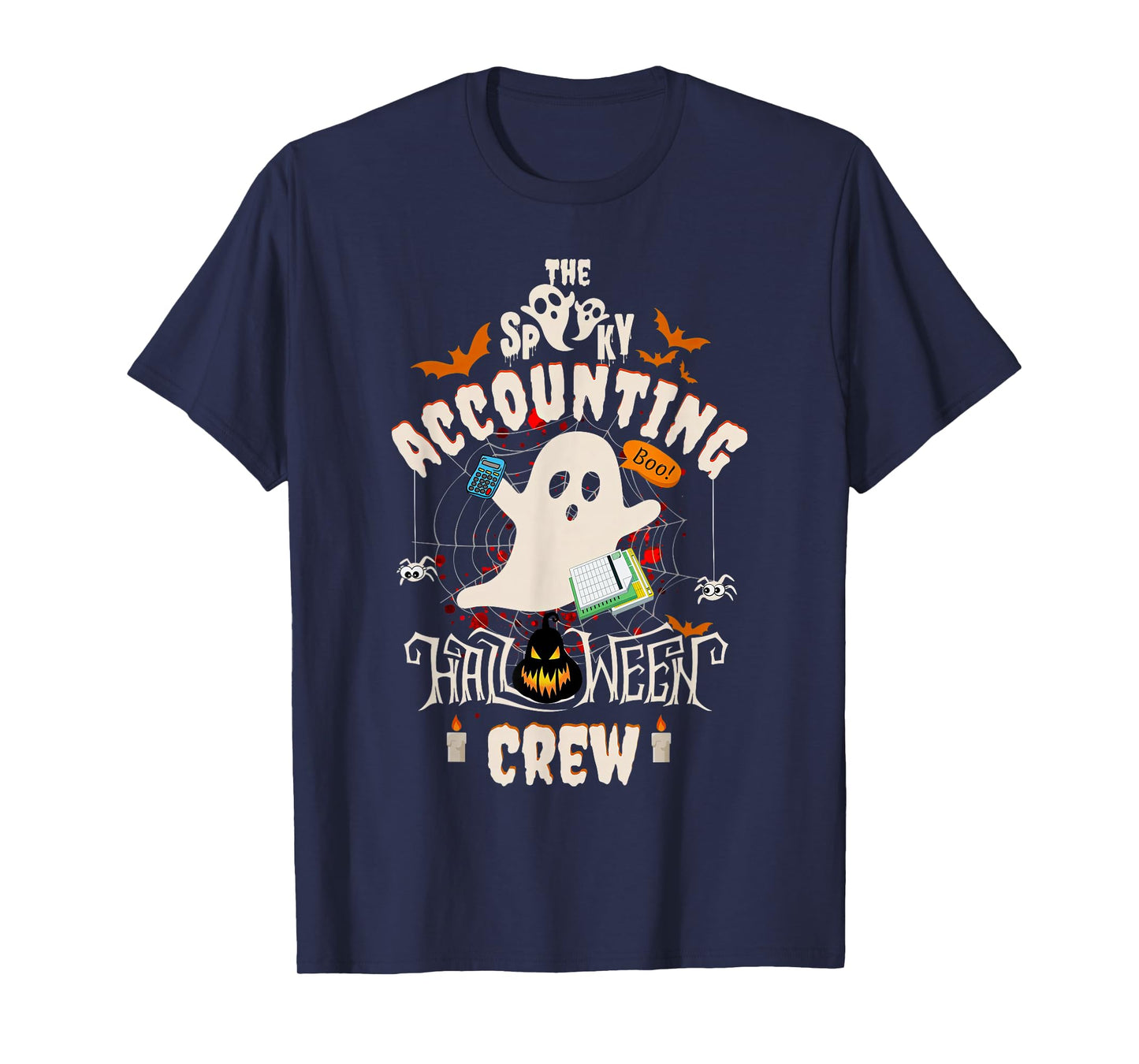 Spooky Accounting Halloween Crew Bookkeeper Accountant Ghost T-Shirt