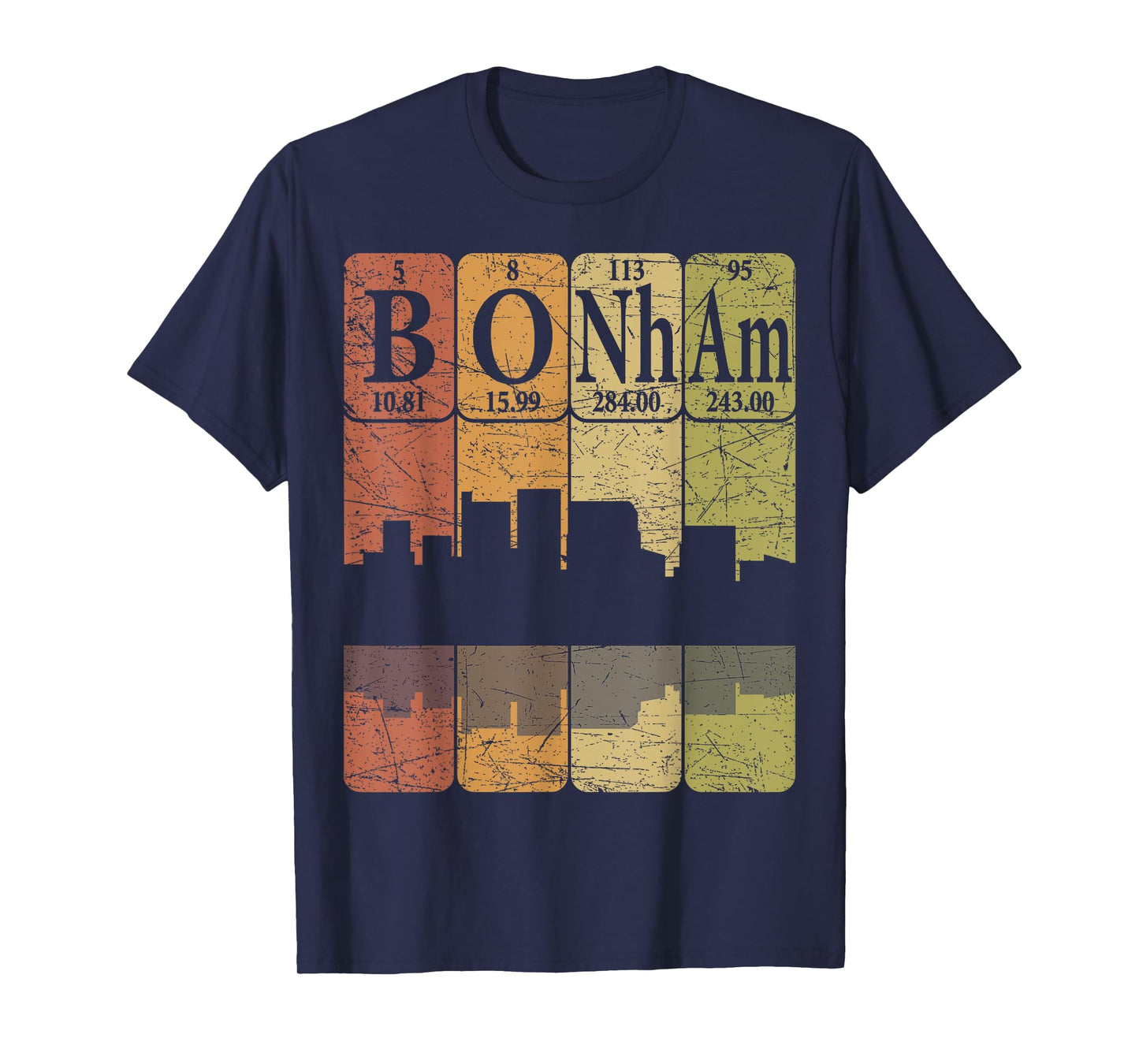 Bonham Periodic Table Elements Bonham Texas Retro T-Shirt