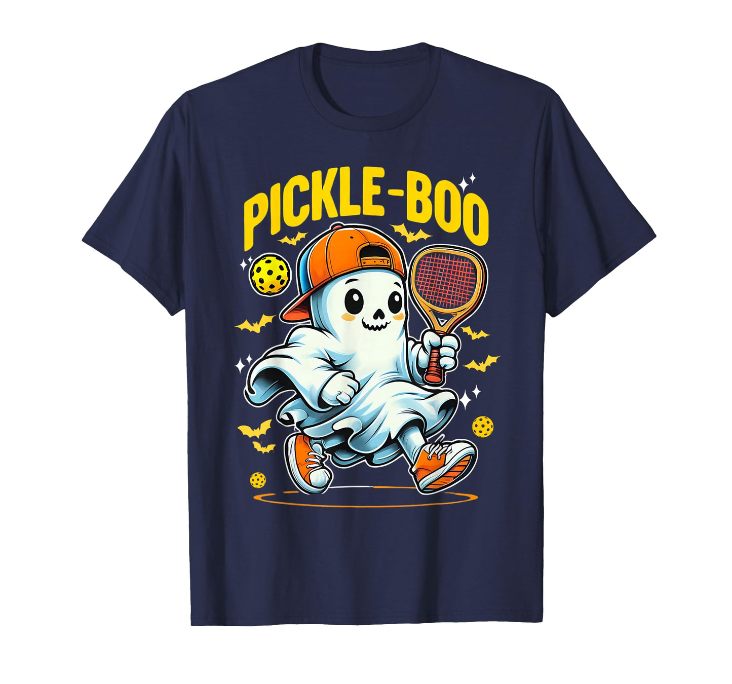 Halloween Pickleball Team Funny Halloween Pickle-Boo Ghost T-Shirt