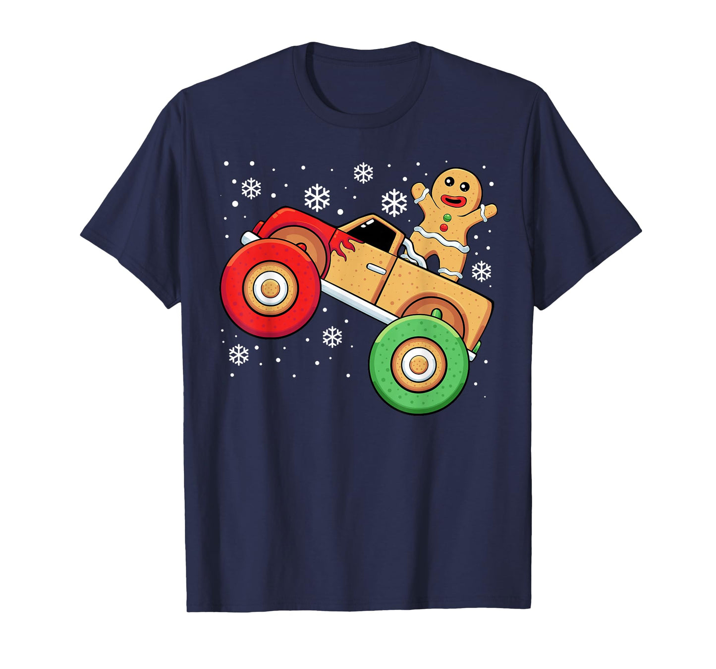 Christmas Gingerbread Man Monster Truck T-Shirt