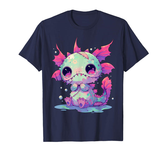 Kawaii Pastel Goth Creepy Cute Zombie Axolotl T-Shirt