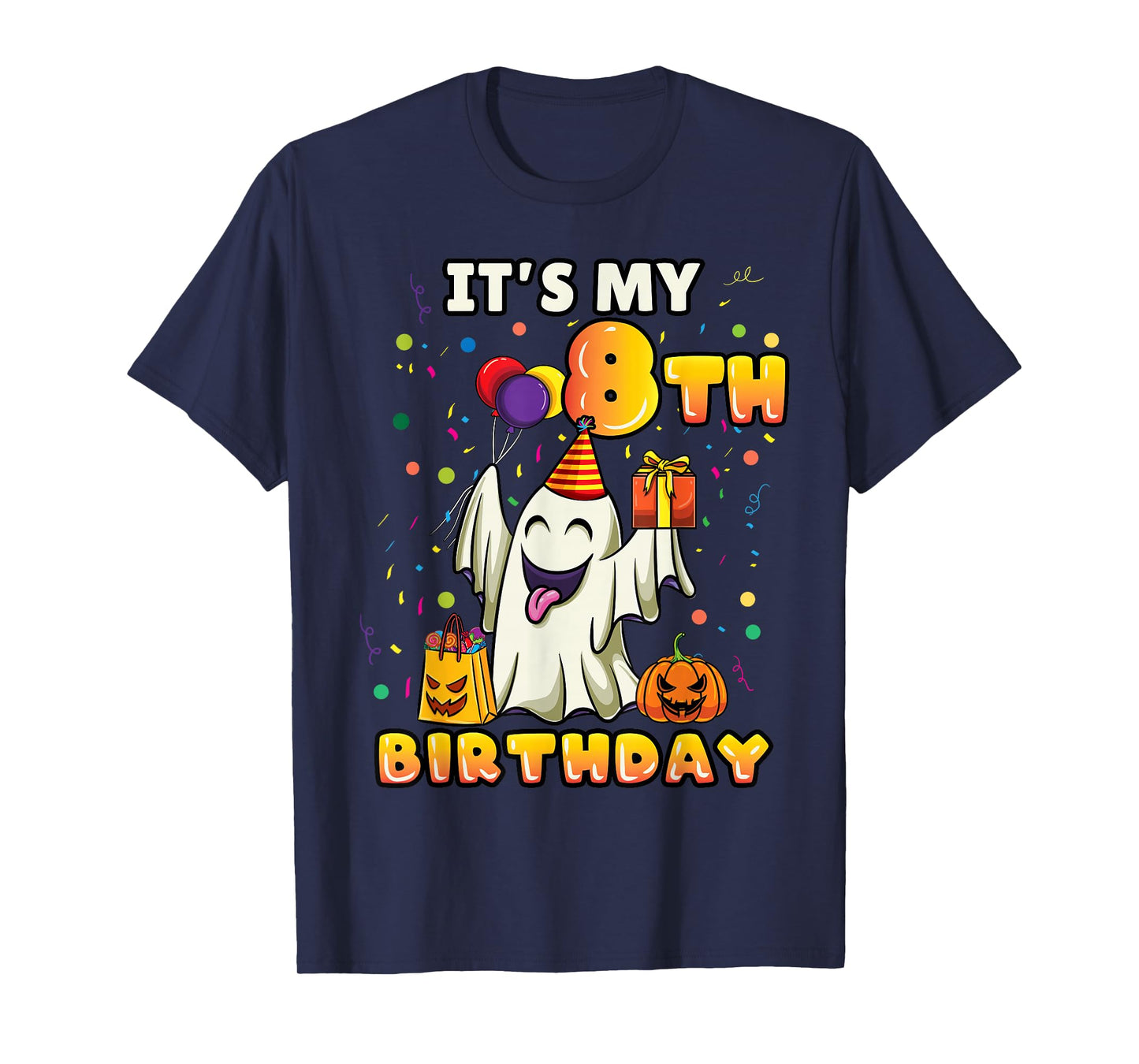 Its My 8th Birthday Ghost Halloween Kids T-Shirt