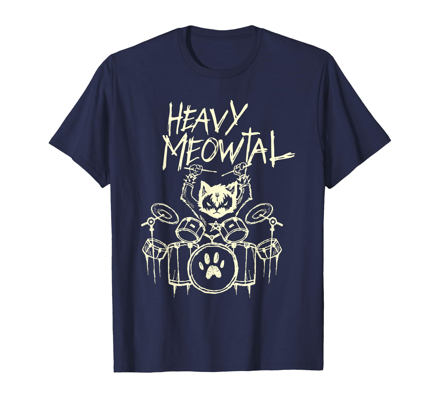 Black & Death Metal Goth Schlagzeuger Band Shirts Heavy Metal Cat Drum Kit Cat Drummer Headbanger Unisex Adult T-Shirt Small Black