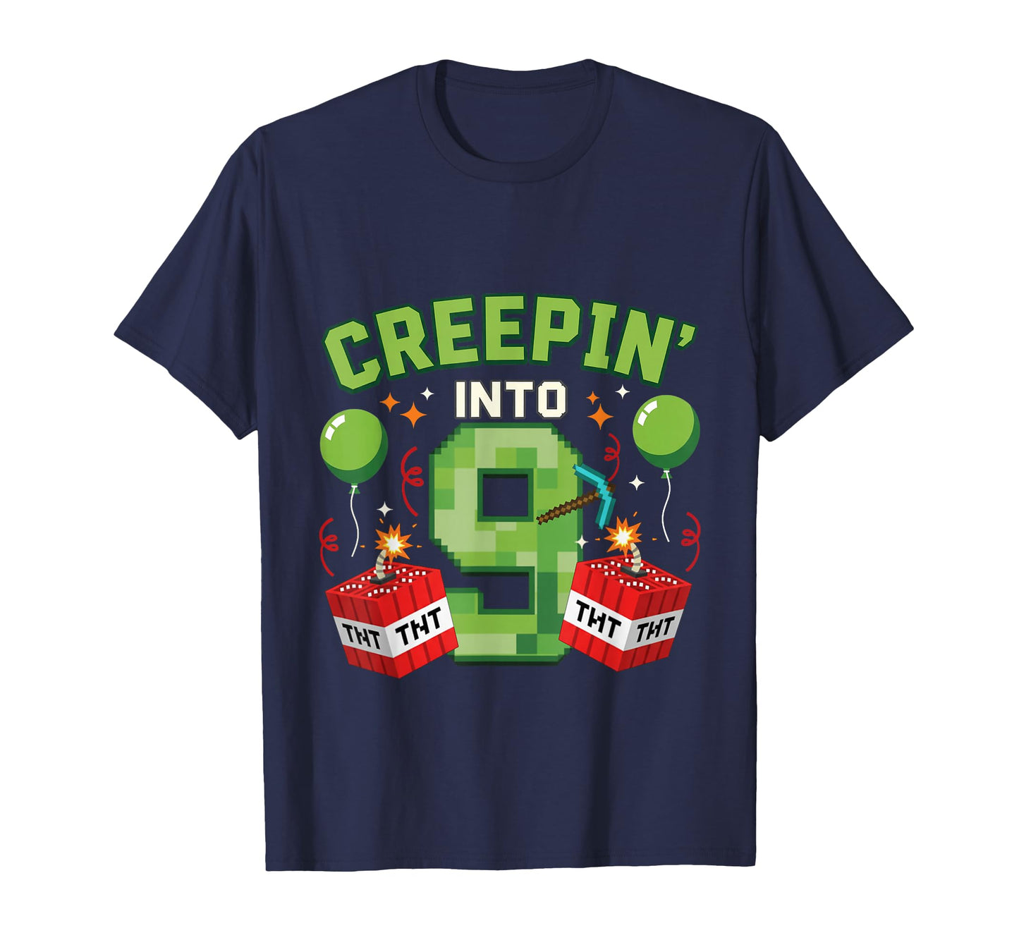 It's My 9th Birthday Boy Gamer Creepin’ Into 9 Gamer Pixel T-Shirt