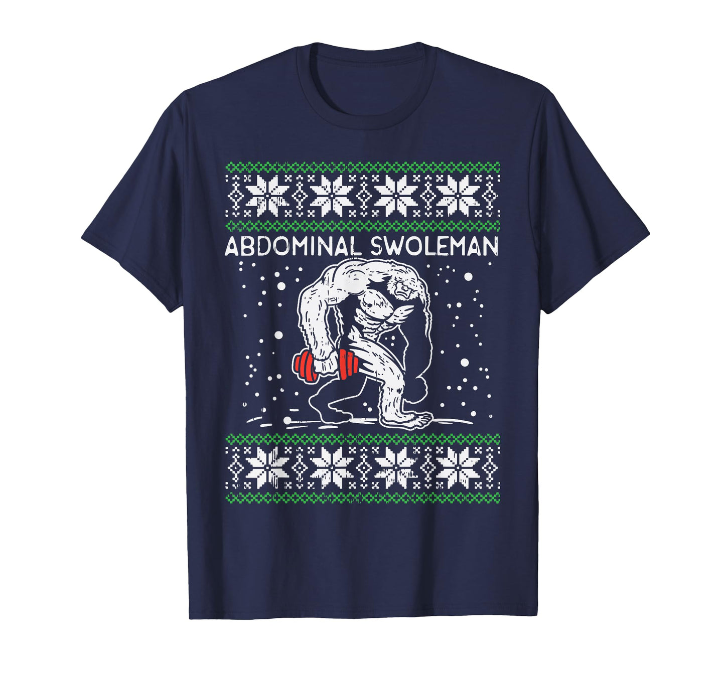 Abdominal Swoleman Yeti Fun Christmas Gym Weightlifter Gift T-Shirt