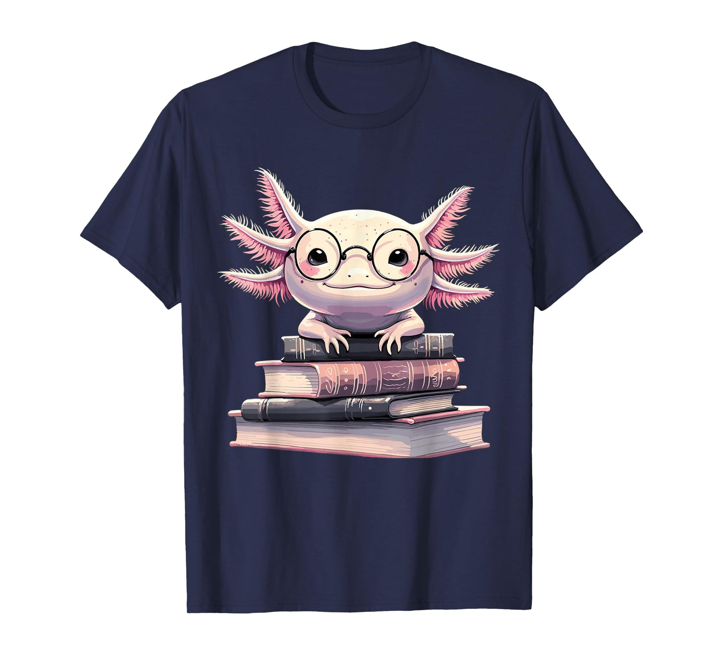 Axolotl Books Readsalotl Reading Bookworm Kawaii Axolotl T-Shirt