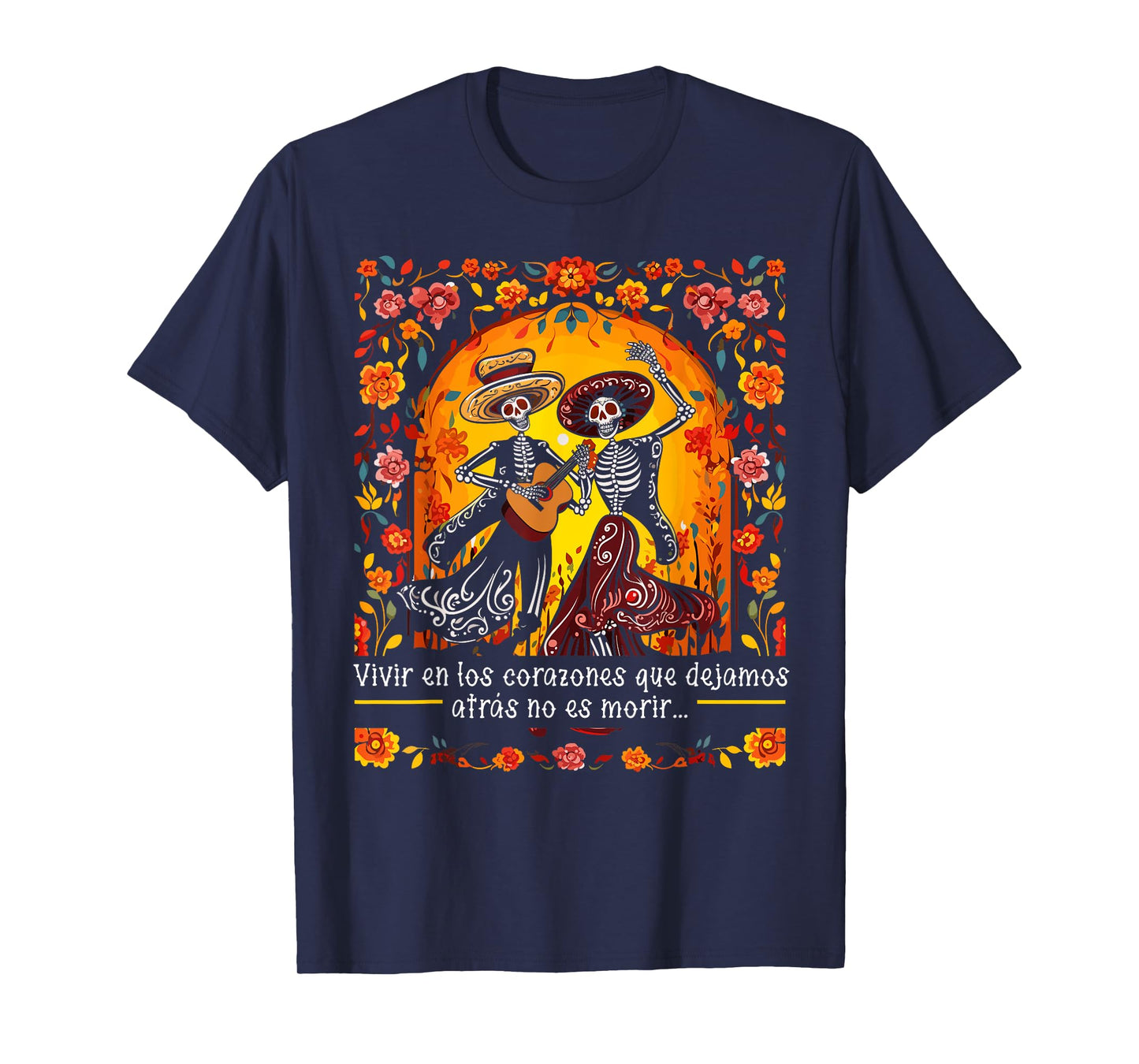 Dia De Los Muertos Sugar Skull Skeleton Mexican Holiday T-Shirt