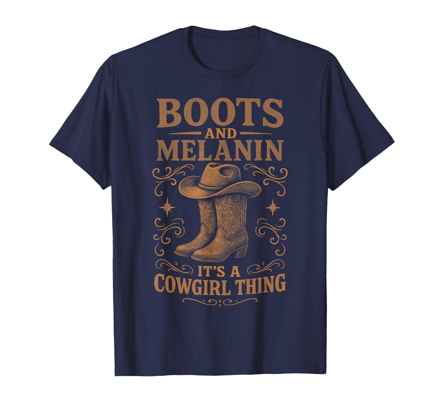 Boots and Melanin It's A Cowgirl Thing, Western Rodeo Girl T-Shirt