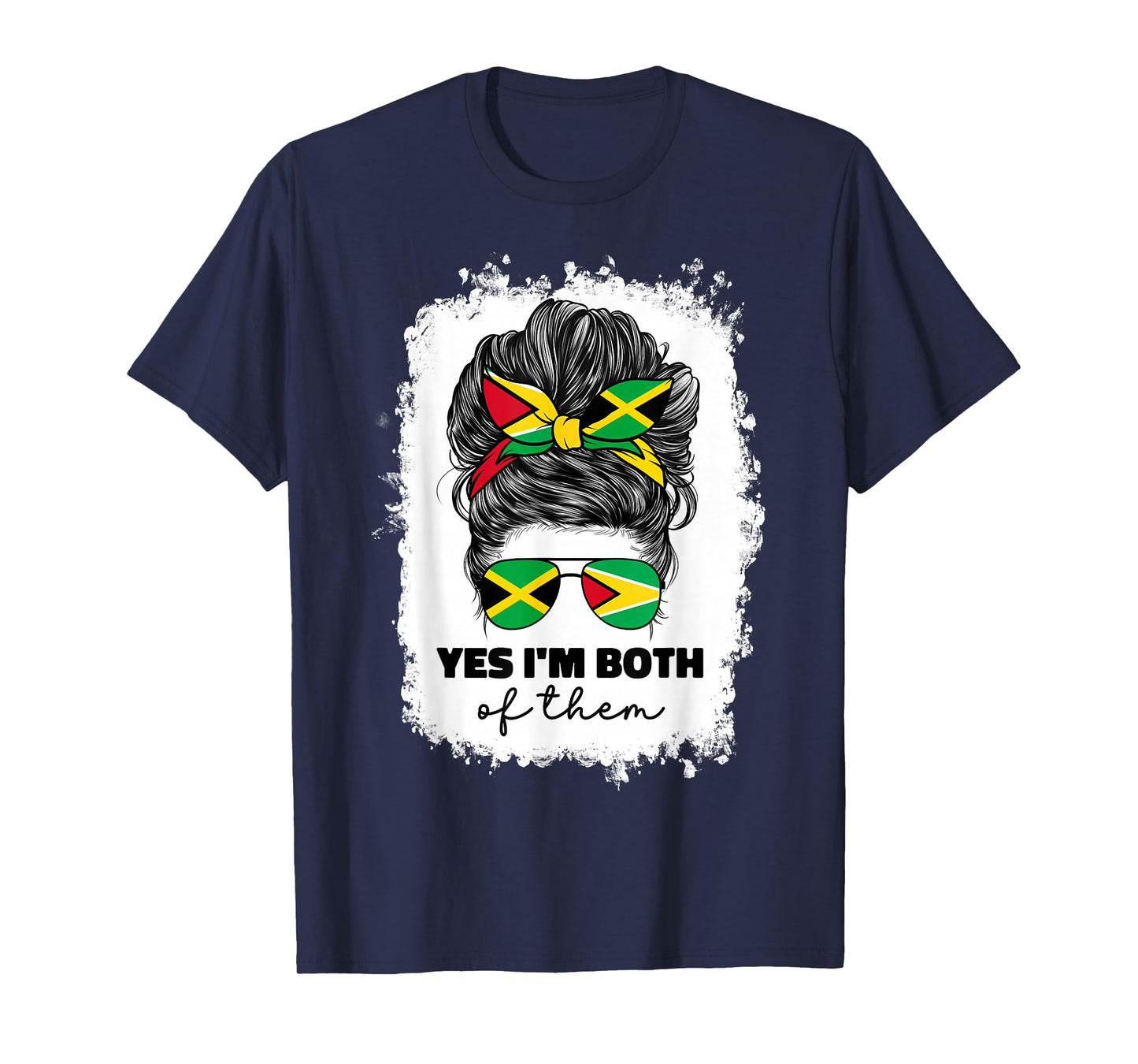 Half Jamaican And Guyanese Jamaica Flag Guyana Girl Women T-Shirt