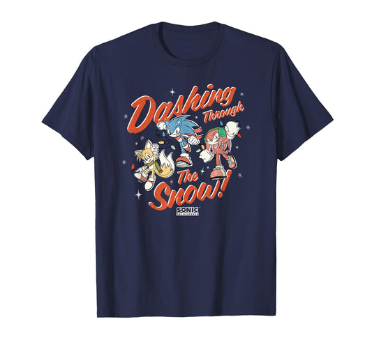 Sonic The Hedgehog Christmas Dashing Through The Snow! T-Shirt