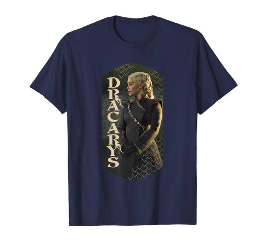 Game Of Thrones Dracarys Daenerys Targaryen Vignette Panel T-Shirt, Small, Black