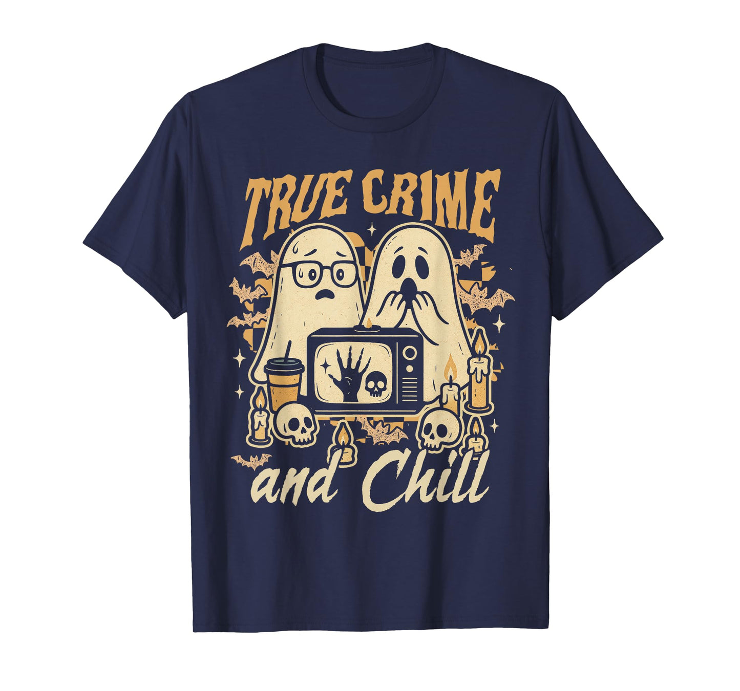 Halloween Vibes Spooky Season Horror Show True Crime & Chill T-Shirt