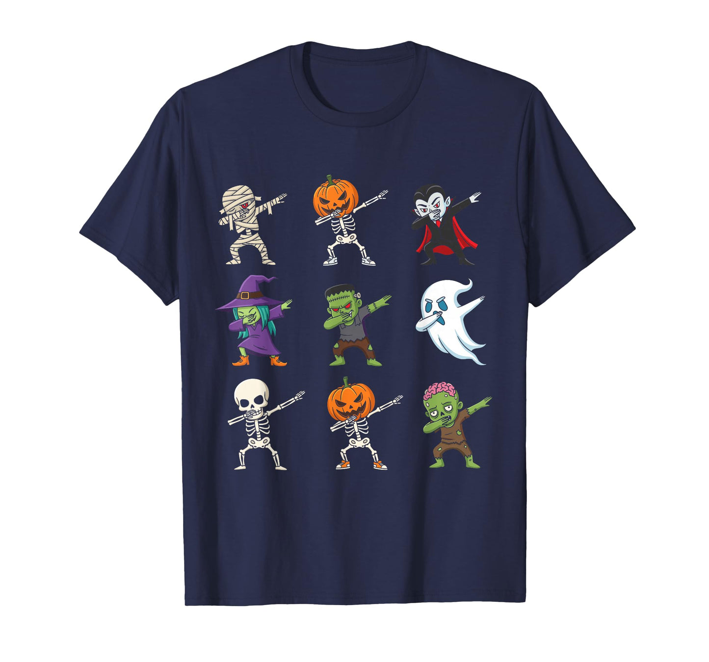Dabbing Halloween Costumes Skeleton Zombie Pumpkin Mummy T-Shirt