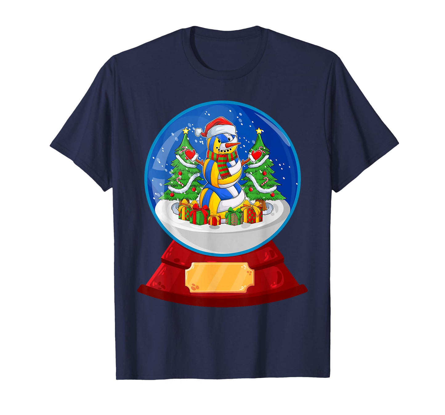 Snowman Volleyball Santa Hat Merry Christmas Pajamas Women T-Shirt