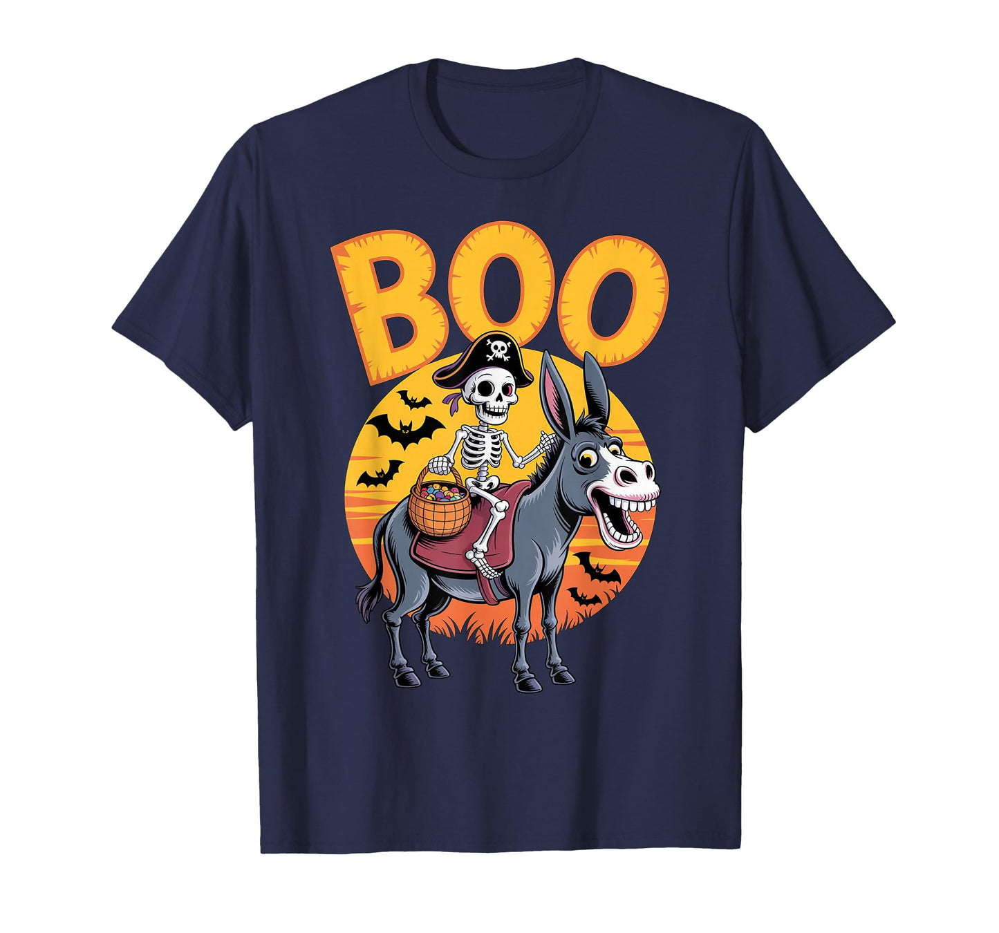 Spooky Donkey Costume on Boo Donkey Halloween T-Shirt