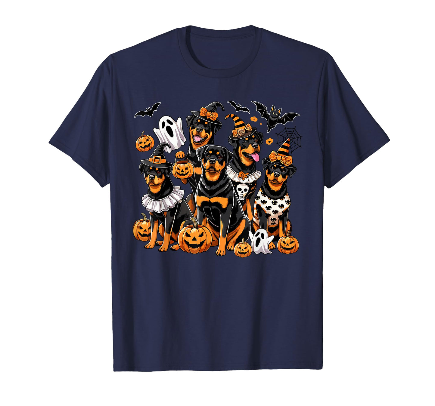 Rottweiler Halloween Costume, Dog Ghost Witch Hat T-Shirt
